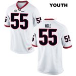 Youth Georgia Bulldogs NCAA #55 Trey Hill Nike Stitched White Authentic College Football Jersey ZQW8654QS